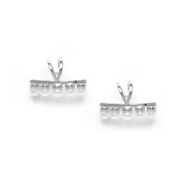 Carlton London Silver-Plated Pearls Contemporary Ear Cuff Earrings-image-55