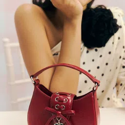 MIRAGGIO Hope Red Top Handle Sling Bag With Adjustable & Detachable Strap-picture-30