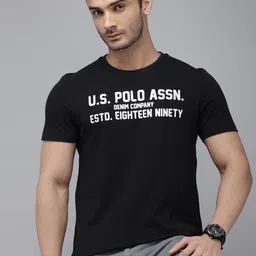 U.S. Polo Assn. Denim Co. Brand Logo Printed Pure Cotton T-shirt-picture-40