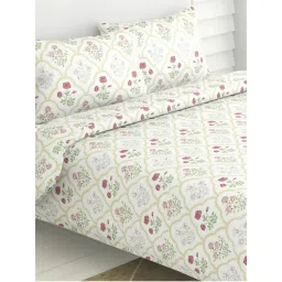 Haus & Kinder Rose Serenity 180 TC Cotton Printed Bedsheet (King)-picture-11