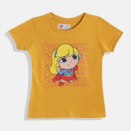 Eteenz Kids Girls Super Girl Printed T-Shirt-image-1
