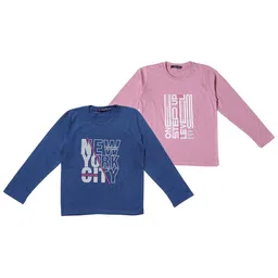 NeuVin Pack Of 2 Kids Graphic Printed Round Neck Long Sleeves Regular Fit Casual T-Shirts-image-31