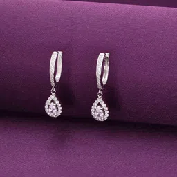 KAI JEWEL 925 Sterling Silver Rhodium-Plated Cubic Zirconia Contemporary Hoop Earrings-picture-53