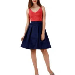 Miss Chase Navy Knee Length Skirt image 4
