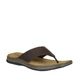 Woodland Men's Dark Brown & Olive Flip Flops-image-57