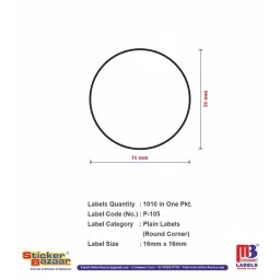Sticker Bazaar M3 16 mm Plain Paper Round Corner Label White, P-105 (Pack of 10) image 5