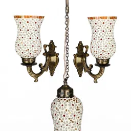 SOMIL White And Brown 3 Pieces Textured Bell Shaped Wall Lamp 4" x 8"-picture-31