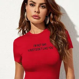 sollobell Women Typography Printed Cotton Fitted Crop Top-image-61