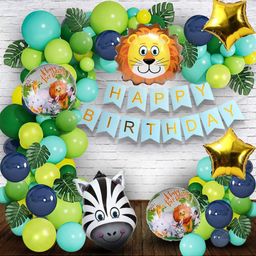 Bubble Trouble Jungle Safari Theme Birthday Decoration - 64 Pieces-picture-16