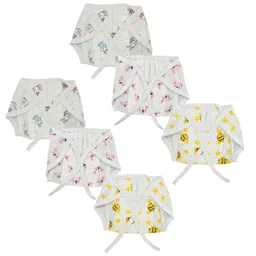 Dumbledo Newborn Muslin Cotton Printed Nappies - Multicolor Reusable Langots, U Shaped, Extra Soft Cloth Nappies for Unisex Babies, 0 - 6 Months - Pack of 6-picture-24