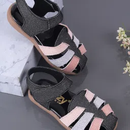 Jazzy Juniors Shimmer Detailed Sandals - Black-image-5