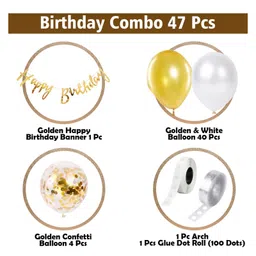 Bubble Trouble Golden Birthday Decoration Items - Combo of 47 Pcs image 2
