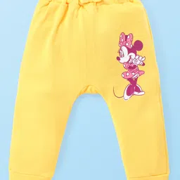 babyhug disney Babyhug Disney Interlock Full Length Diaper Leggings With Minnie Mouse Graphics Pack of 3 - Pink Yellow & White image 2