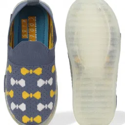 Lil Lollipop Mesh Detailed & Bow Designed Slip On LED Shoes - Blue image 3
