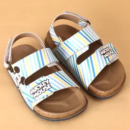 Babyoye Disney Sandals with Velcro Closure & Mickey Mouse Print - White image 2