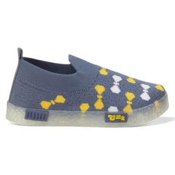 Lil Lollipop Mesh Detailed & Bow Designed Slip On LED Shoes - Blue image 4