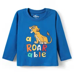 Babyhug Disney Single Jersey Knit Full Sleeves Night Suit With Lion King Graphics - Navy Blue image 3