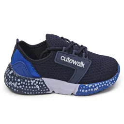Cute Walk by Babyhug Sneakers - Black & Blue image 4