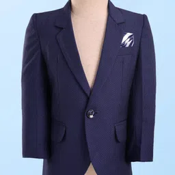 Robo Fry Woven Full Sleeves Solid 4 Piece Party Suit with Bow - Blue image 4