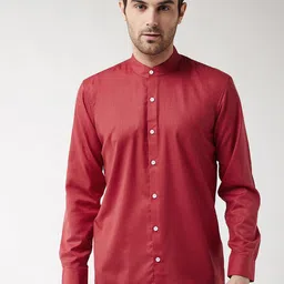 SOJANYA Men Red Classic Regular Fit Solid Casual Shirt image 1