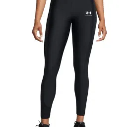 Under Armour Black Comfort Fit Logo Printed Sports Tights-picture-43