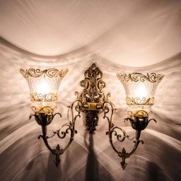 Fos Lighting Ornate Brass & Cut Glass Double Wall Sconce (Bulb not included) - Set of 1-picture-43