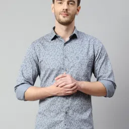 Cantabil Grey Regular Fit Printed Shirt image 1