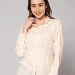 Cantabil Light Yellow Printed Shirt image 1
