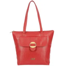 Enoki by Baggit Red Textured Medium Tote Handbag image 1