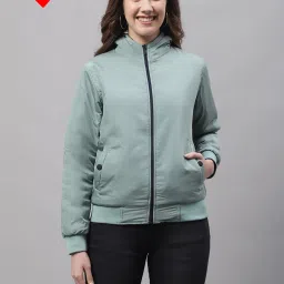 Cantabil Green & Blue Reversible Hooded Jacket image 1