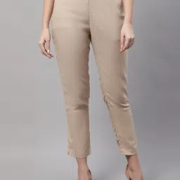 Cantabil Beige Regular Fit Mid Rise Pants image 1