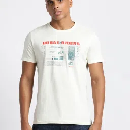 Lee White Cotton Slim Fit Printed T-Shirt image 1