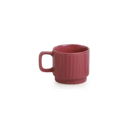 ExclusiveLane Coral Reef Tea Cups In Ceramic (Set Of 6, Hand Glazed Studio Pottery, Carmine Red) image 3