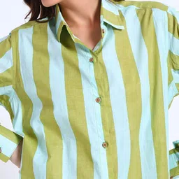 GLSGM Printed Striped Cotton Night Suits. image 2