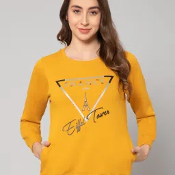Cantabil Mustard Printed Pullover image 1