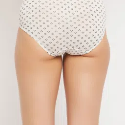 Clovia White Printed Hipster Panty image 2
