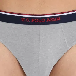 U.S. Polo Assn. Grey Melange Briefs - Pack of 2 image 4