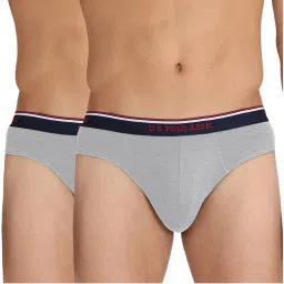 U.S. Polo Assn. Grey Melange Briefs - Pack of 2 image 1