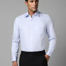 Louis Philippe Blue Cotton Regular Fit Striped Shirt image 1