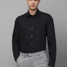 Louis Philippe Black Cotton Regular Fit Shirt image 1
