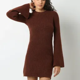 Vero Moda Brown Regular Fit A Line Dress image 1