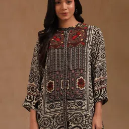 Soch Multicolored Crepe Printed Three-Quarter Sleeves Tunic image 1