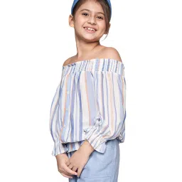 AND girl Blue & White Striped Top image 3
