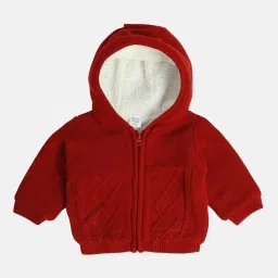 MINIKLUB Boys Red Printed Full Sleeves Jacket image 1