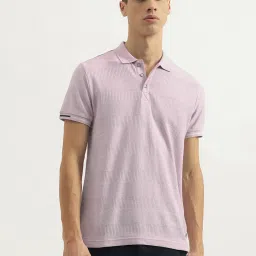 United Colors Of Benetton Purple Cotton Blend Regular Textured T-Shirt image 1