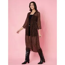 Anvi Be Yourself Brown Regular Fit Printed Shrug image 3