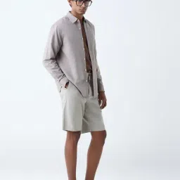 WES Casuals by Westside Taupe Solid Relaxed-Fit Cotton-Blend Shirt image 3