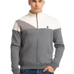 ColorPlus Grey Tailored Fit Colour Block Sweatshirt-picture-29