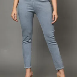 Angelfab Grey Cotton Regular Fit Jeggings image 1