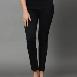 Angelfab Black Cotton Regular Fit Jeggings image 1